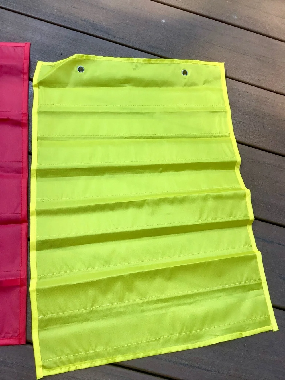 Colorful Hanging Pocket Organizer - Purple, Red, Yellow
